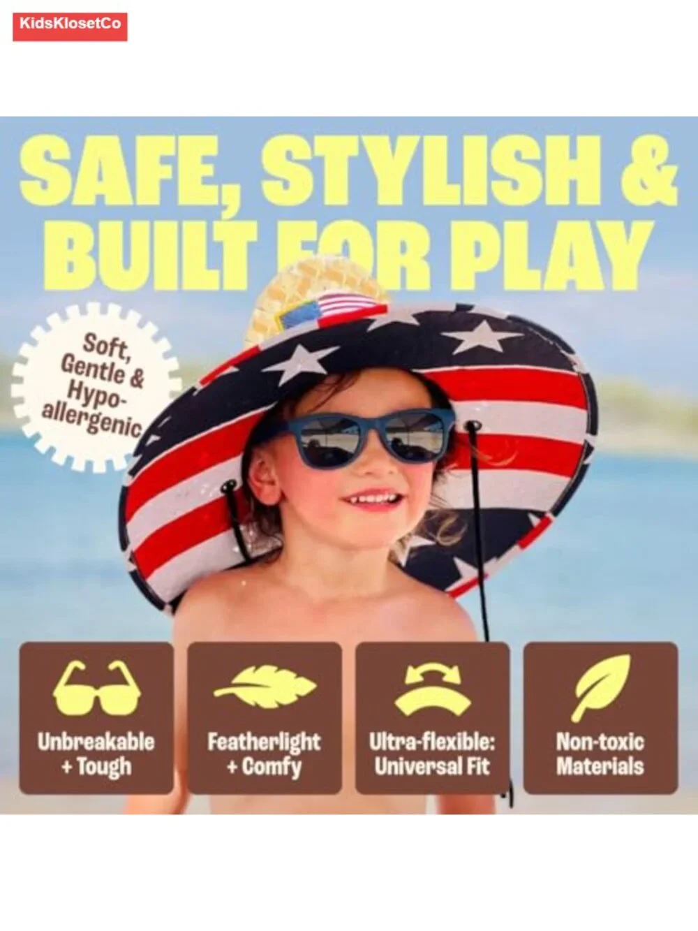 Kids Polarized Sunglasses - Unbreakable UV Protection with Strap